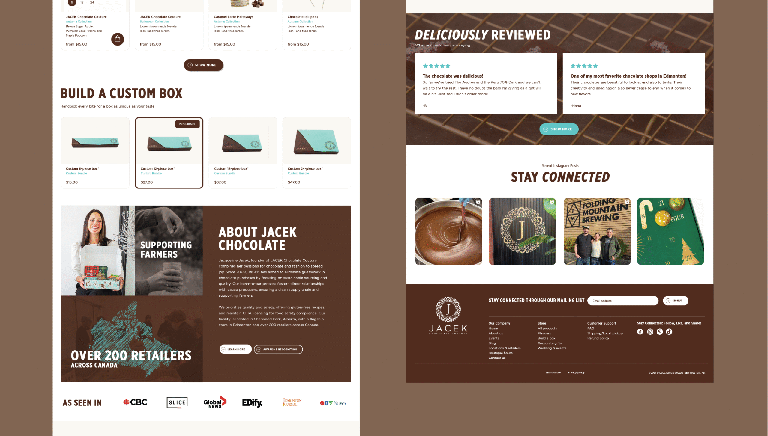 Website Design and Development for Ecommerce Chocolate Company in Edmonton
