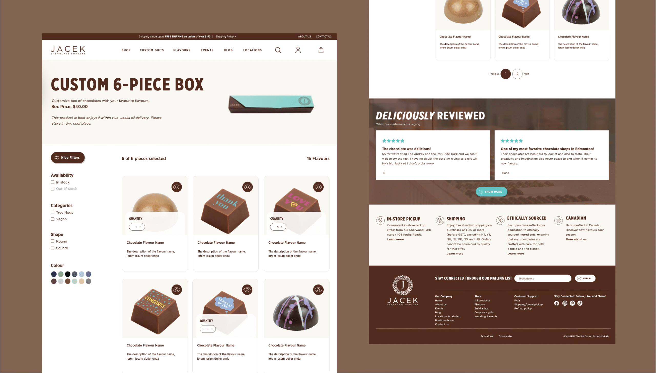 Website Design and Development for Ecommerce Chocolate Company in Edmonton